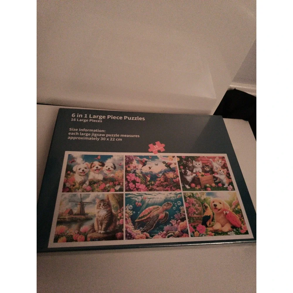 6 Pack 16 Piece Large Jigsaw Puzzle for Seniors Puzzles Dementia Alzheimer's...